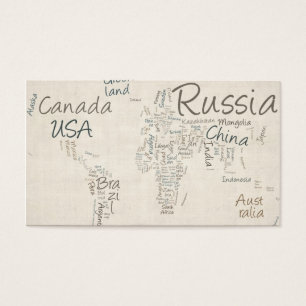 Writing Text Map of the World Map