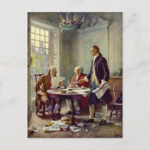 Writing the Declaration of Independence 1776 Postcard