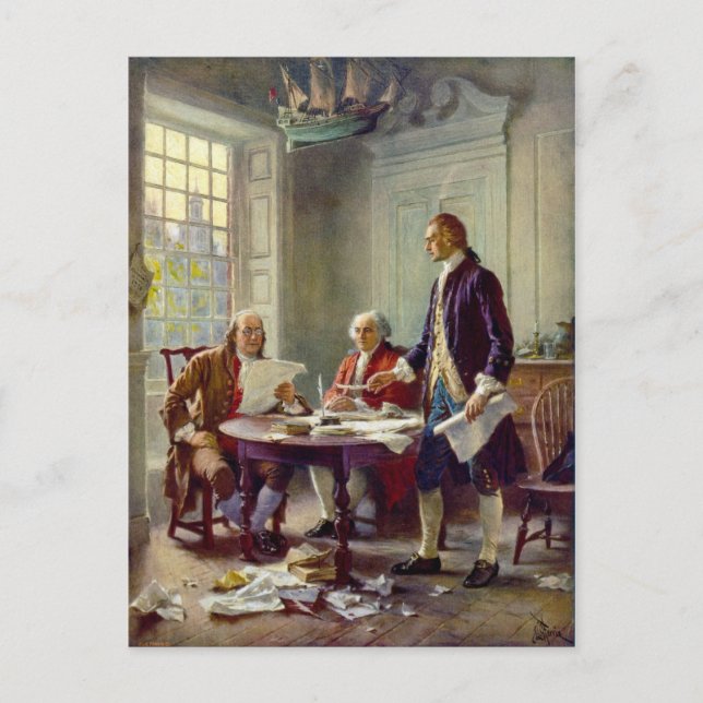 Writing the Declaration of Independence 1776 Postcard (Front)