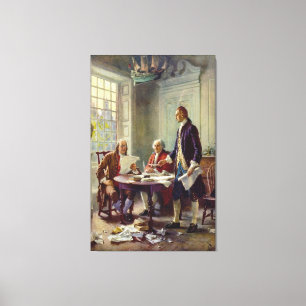 Writing the Declaration of Independence by Ferris Canvas Print