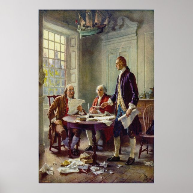 Writing the Declaration of Independence by Ferris Poster (Front)