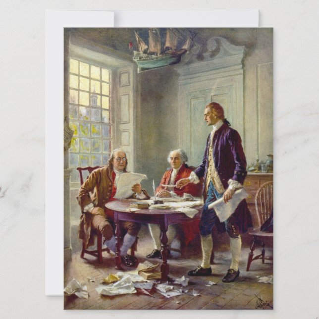 Writing the Declaration of Independence (USA) Card (Front)