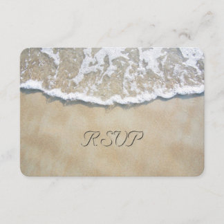 Written in the Sand Beach Wedding RSVP Card