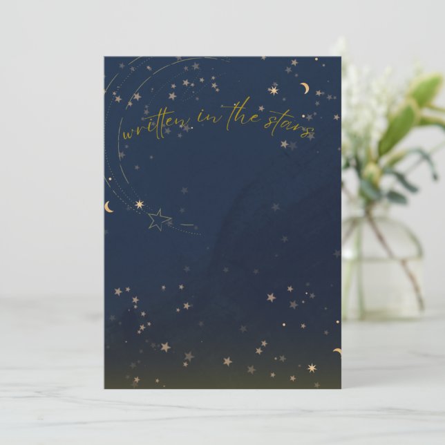 Written in the Stars Blank Invitation Template (Standing Front)