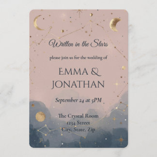 Written in the Stars Boho Celestial Wedding Invitation