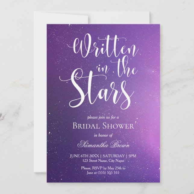 Written in the Stars Bridal Shower  Invitation (Front)