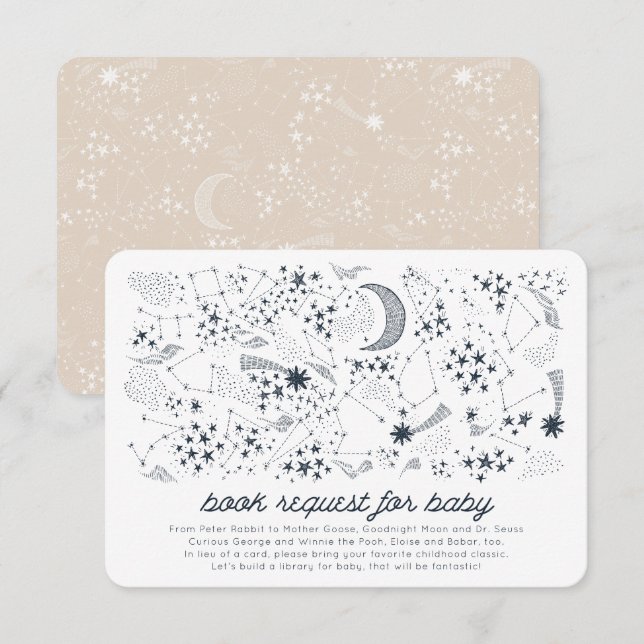 Written in the Stars Couples' Baby Book Request Invitation (Front/Back)