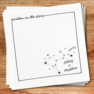 Written in the Stars Custom Name Celestial Wedding Napkin