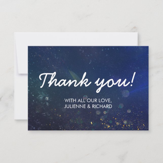 Written in the Stars Galaxy Wedding Thank You Card (Front)