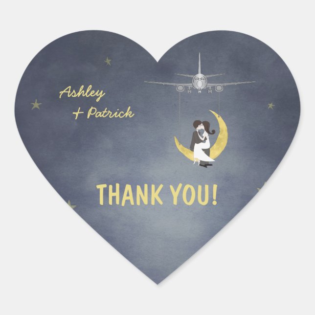 Written in the Stars Thank You Wedding Sticker (Front)
