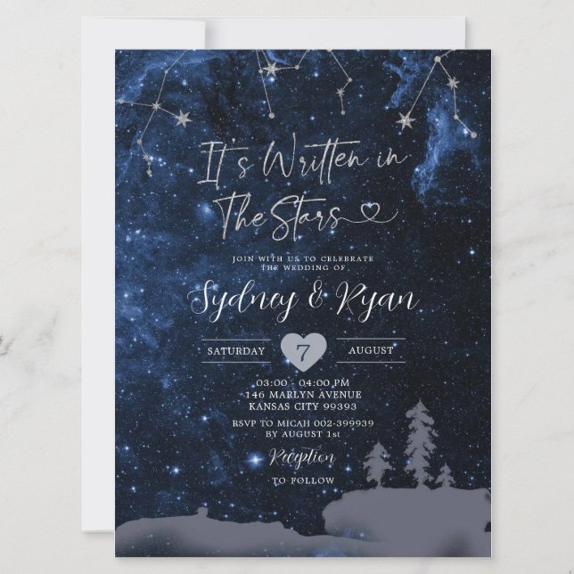 Written in the Stars Wedding Invitation (Front)