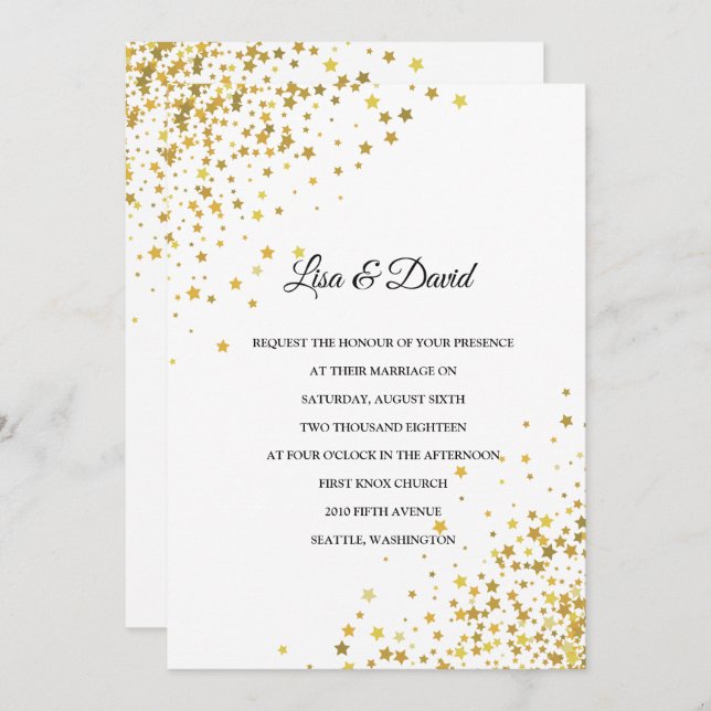 Written In The Stars Wedding Invitation (Front/Back)