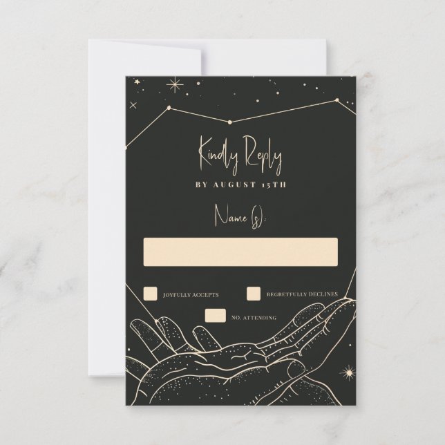 Written in the Stars Wedding RSVP Card (Front)