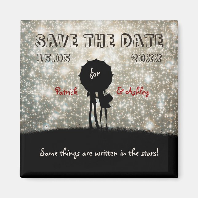 Written in the Stars Wedding Save the Date Magnet (Front)