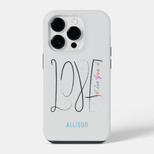 Written Love Colour Guard Design iPhone 14 Pro Case