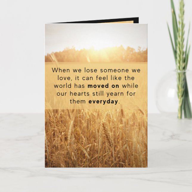Written Memory Grief Sympathy Card - Golden Field (Front)