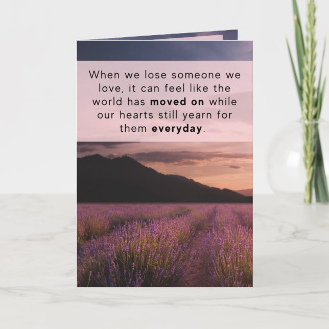Written Memory Grief Sympathy Card - Purple Sunset (Front)