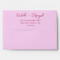Written Raspberry Pink Whimsical Retro Wedding