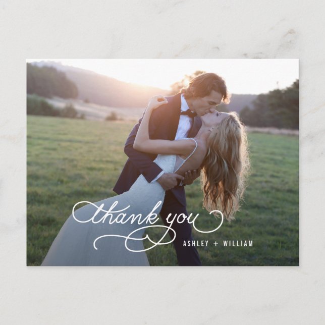 Written Thanks Wedding Thank You Postcard (Front)