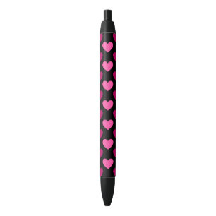 Written with love adorable hearts pattern black ink pen