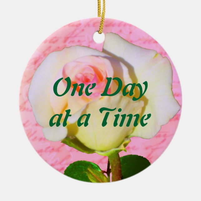 Written with Rose ODAT Ceramic Ornament (Front)