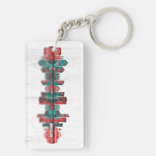 Wrocław Poland Skyline Keychain
