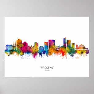 Wrocław Poland Skyline Poster