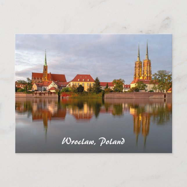 Wroclaw River Reflections Postcard (Front)