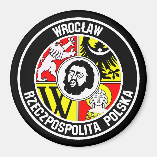 Wrocław Round Emblem Magnet (Front)
