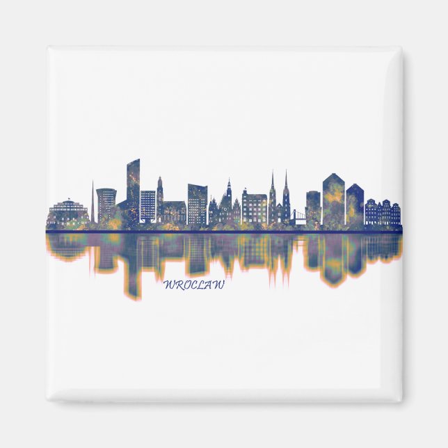 Wroclaw Skyline Magnet (Front)