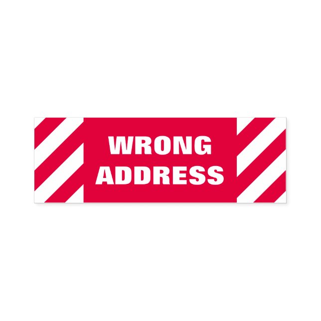 "WRONG ADDRESS" Self-Inking Rubber Stamp (Design)