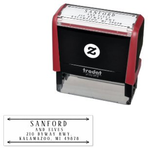 WROUGHT IRON BARS ADDRESS SELF-INKING STAMP