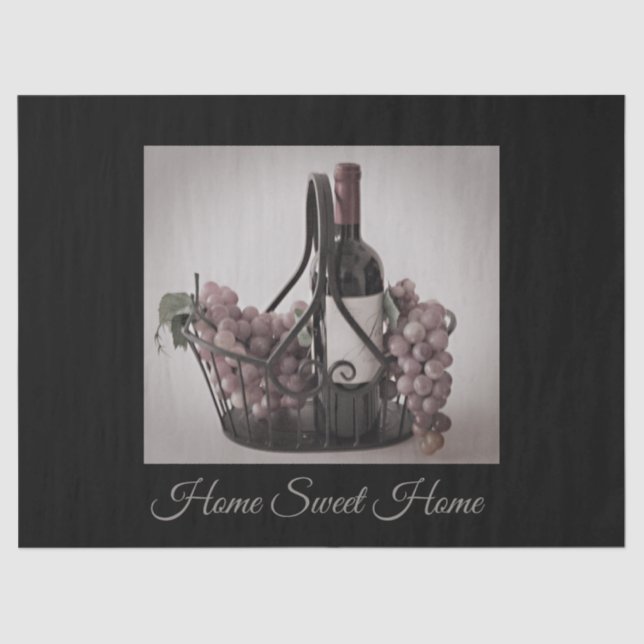 Wrought Iron Basket of Wine & Grapes  Tissue Paper (Front)
