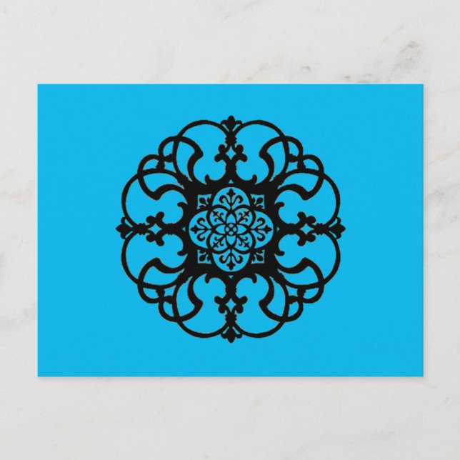 Wrought Iron Blue Postcard (Front)