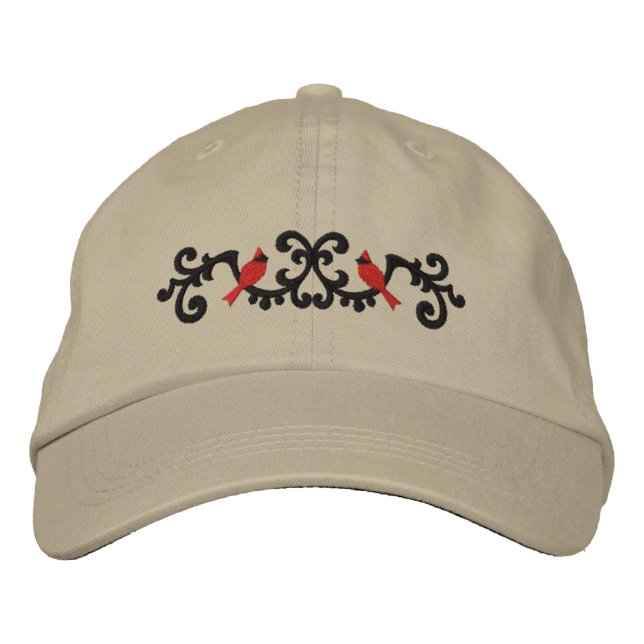 Wrought Iron & Cardinals Embroidered Hat (Front)