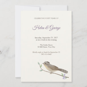 Wryneck Songbird Anniversary Party Invitation
