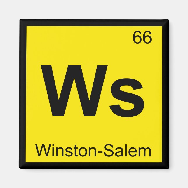 Ws - Winston-Salem North Carolina Chemistry Symbol Magnet (Front)