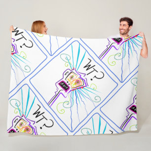 WT? WHAT THE ?? EMOJI Meemogie Fleece Blanket