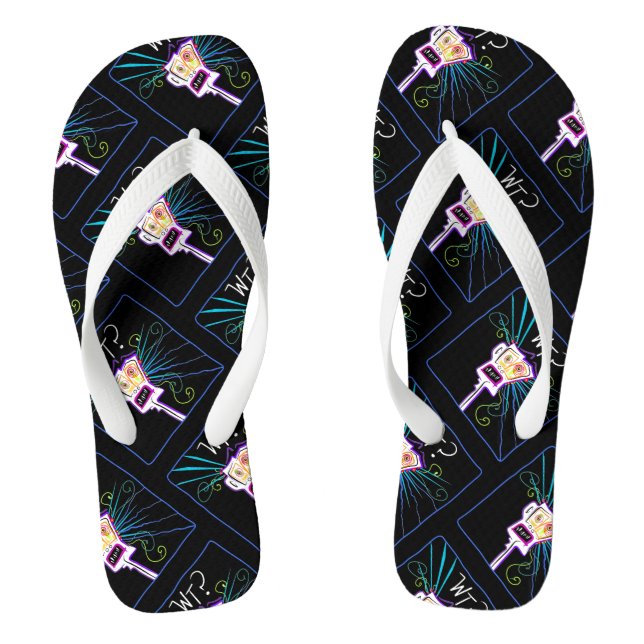 WT? WHAT THE ?? EMOJI Meemogie Flip Flops (Footbed)