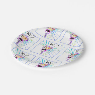 WT? - WHAT THE ?? EMOJI Meemogie Paper Plate