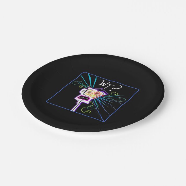 WT? - WHAT THE ?? EMOJI Meemogie Paper Plate (Angled)