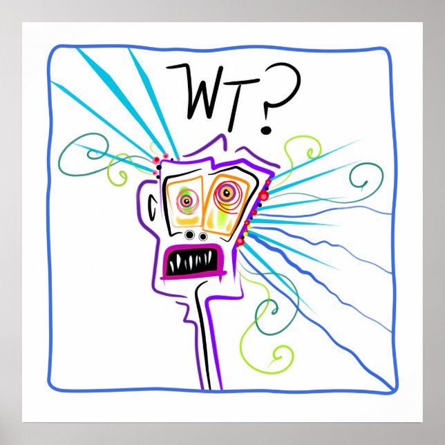 WT? WHAT THE ?? EMOJI Meemogie Poster (Front)
