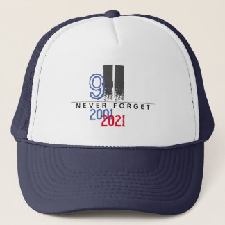 WTC 911 Patriotic Never Forget 20th Anniversary Trucker Hat