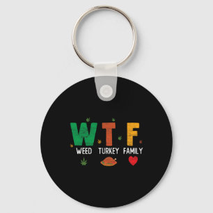 Wtf1 Wine Turkey Football - Fun Thanksgiving Day M Keychain