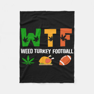 Wtf2 Wine Turkey Football - Fun Thanksgiving Day M Fleece Blanket