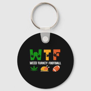 Wtf2 Wine Turkey Football - Fun Thanksgiving Day M Keychain