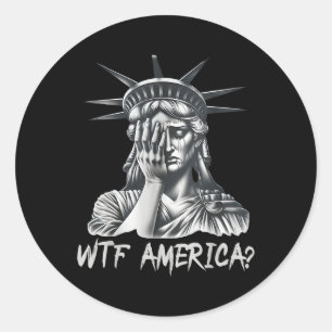 Wtf America_ Anti-trump Political And Democracy Classic Round Sticker