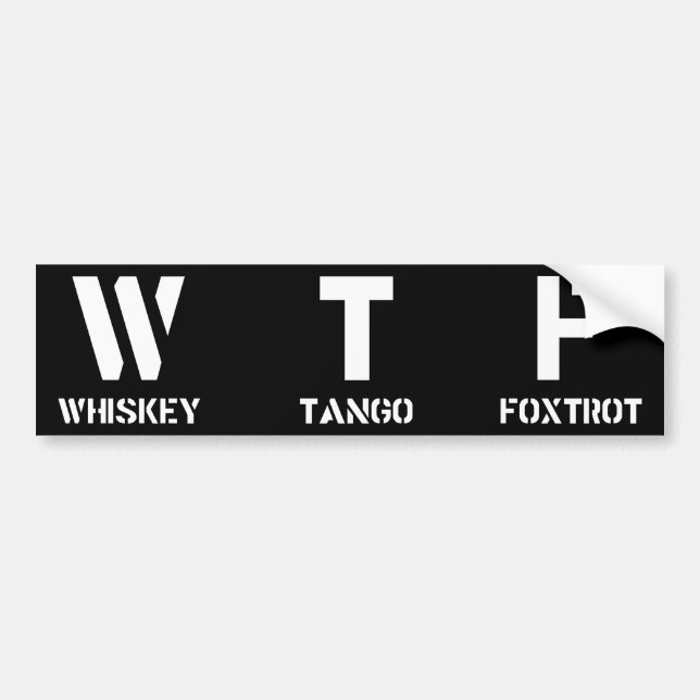 WTF BUMPER STICKER (Front)