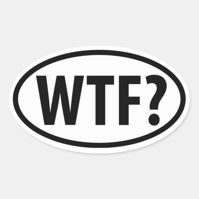 WTF? Euro Style Car Emblem Oval Sticker (Front)