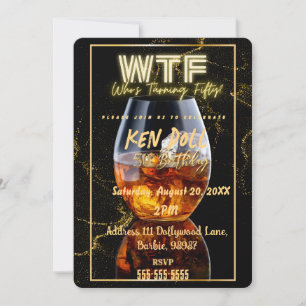 WTF Fifty Men's 50th Birthday Party Download Invitation